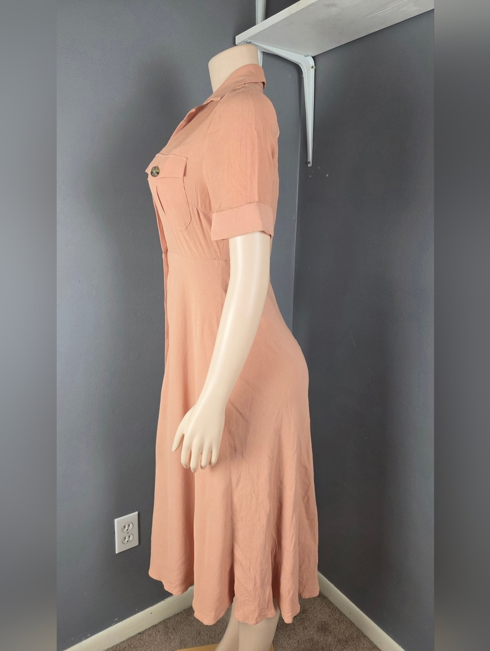 J. Crew Pink Buttoned Shirt Dress - Picture 4 of 12